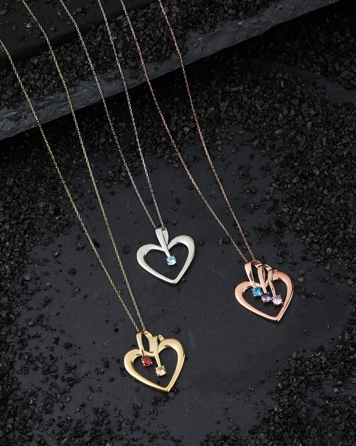 Heart and Birthstone Pendant Necklace