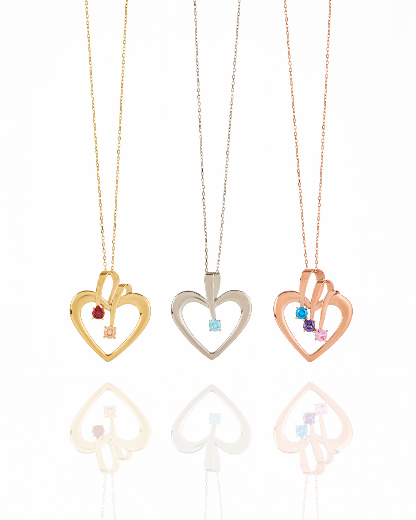 Heart and Birthstone Pendant Necklace