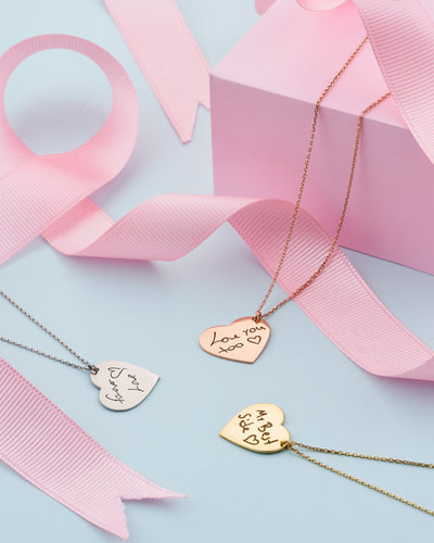 Handwriting Heart Necklace