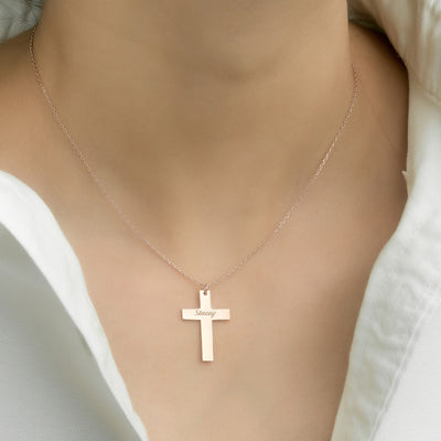 Engraved Cross Necklace - Glamoristic