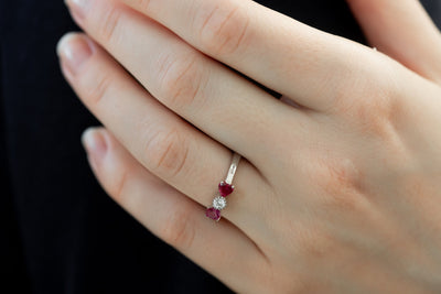 Bow Style 3 Birthstone Ring with Names - Glamoristic