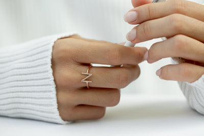 Diamond Initial Ring - Glamoristic