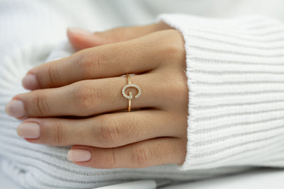 Diamond Initial Ring - Glamoristic