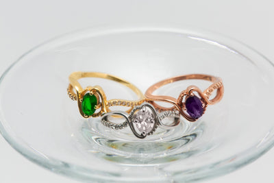 Oval Birthstone Ring with Diamond Accents - Glamoristic