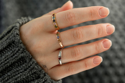 Dainty Family Birthstone Ring - Glamoristic