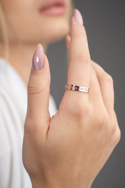 Engraved Text Ring - Glamoristic