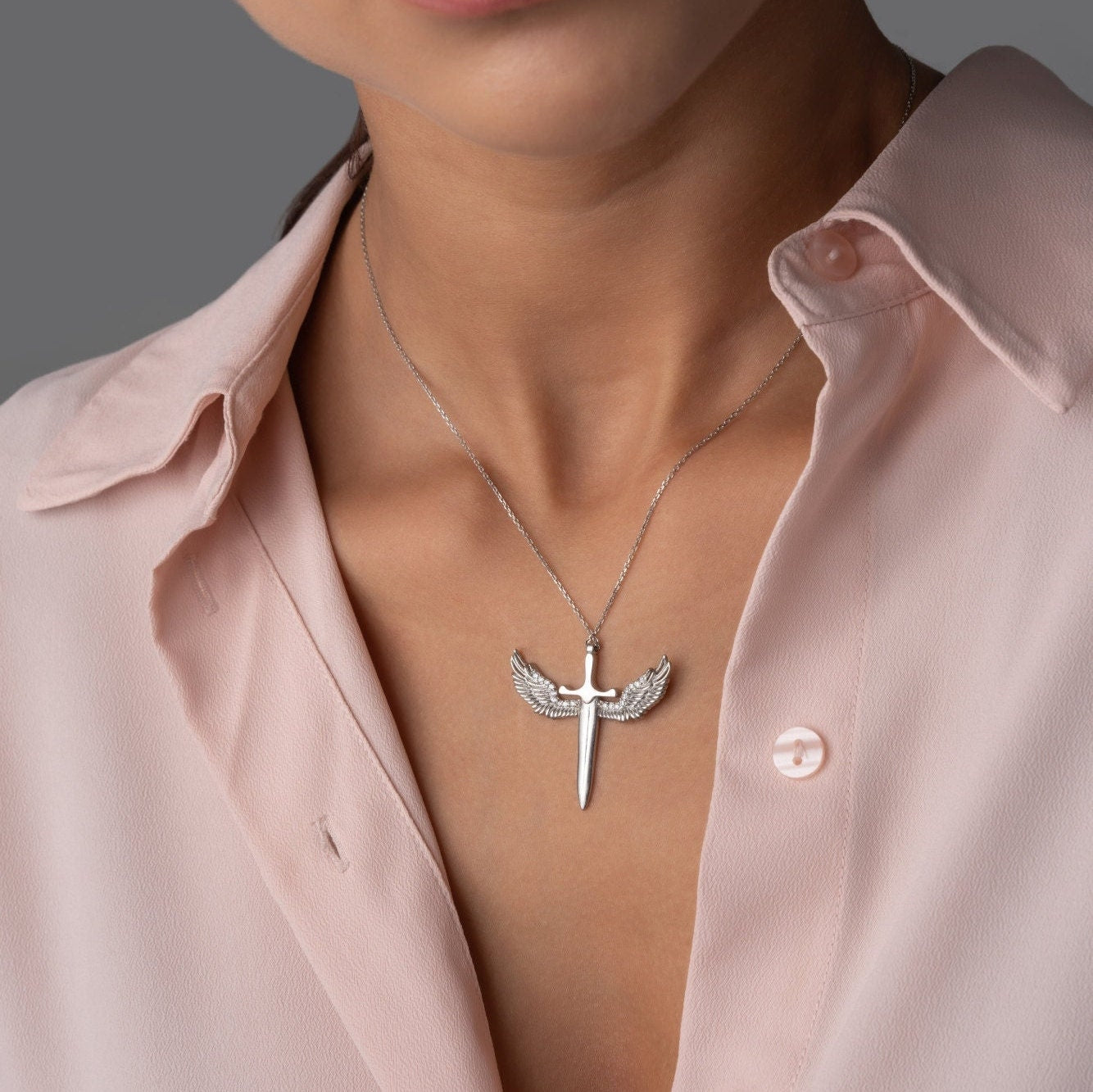 Angel Winged Sword Necklace - Glamoristic