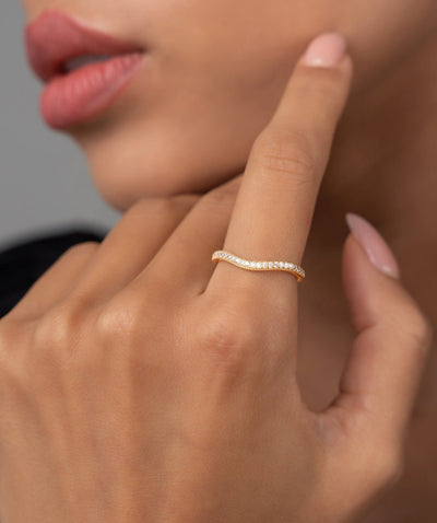 Diamond Curved Ring - Glamoristic