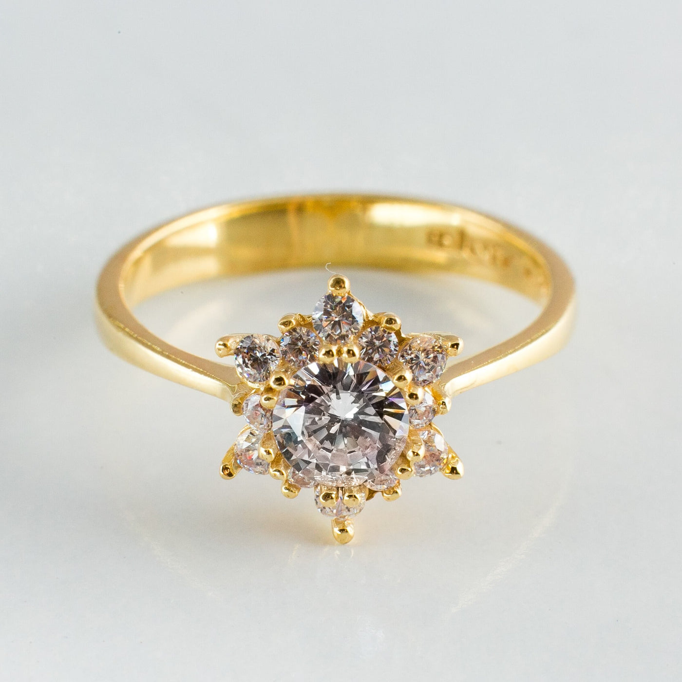 Diamond Cathedral Star Engagement Ring - Glamoristic