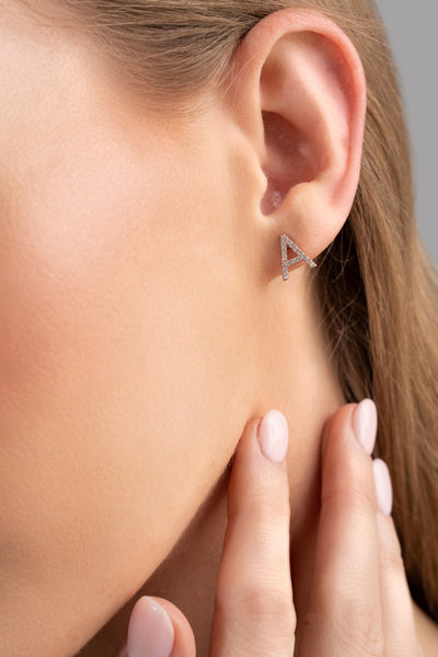 Diamond Initial Stud Earrings - Glamoristic