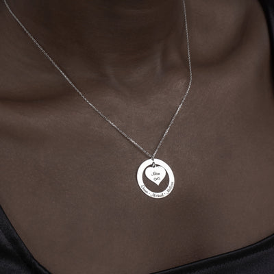 Cutout Heart Open Circle Necklace - Glamoristic