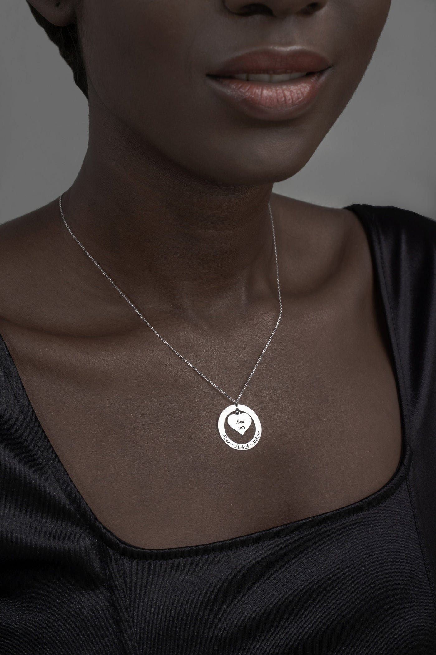 Cutout Heart Open Circle Necklace - Glamoristic