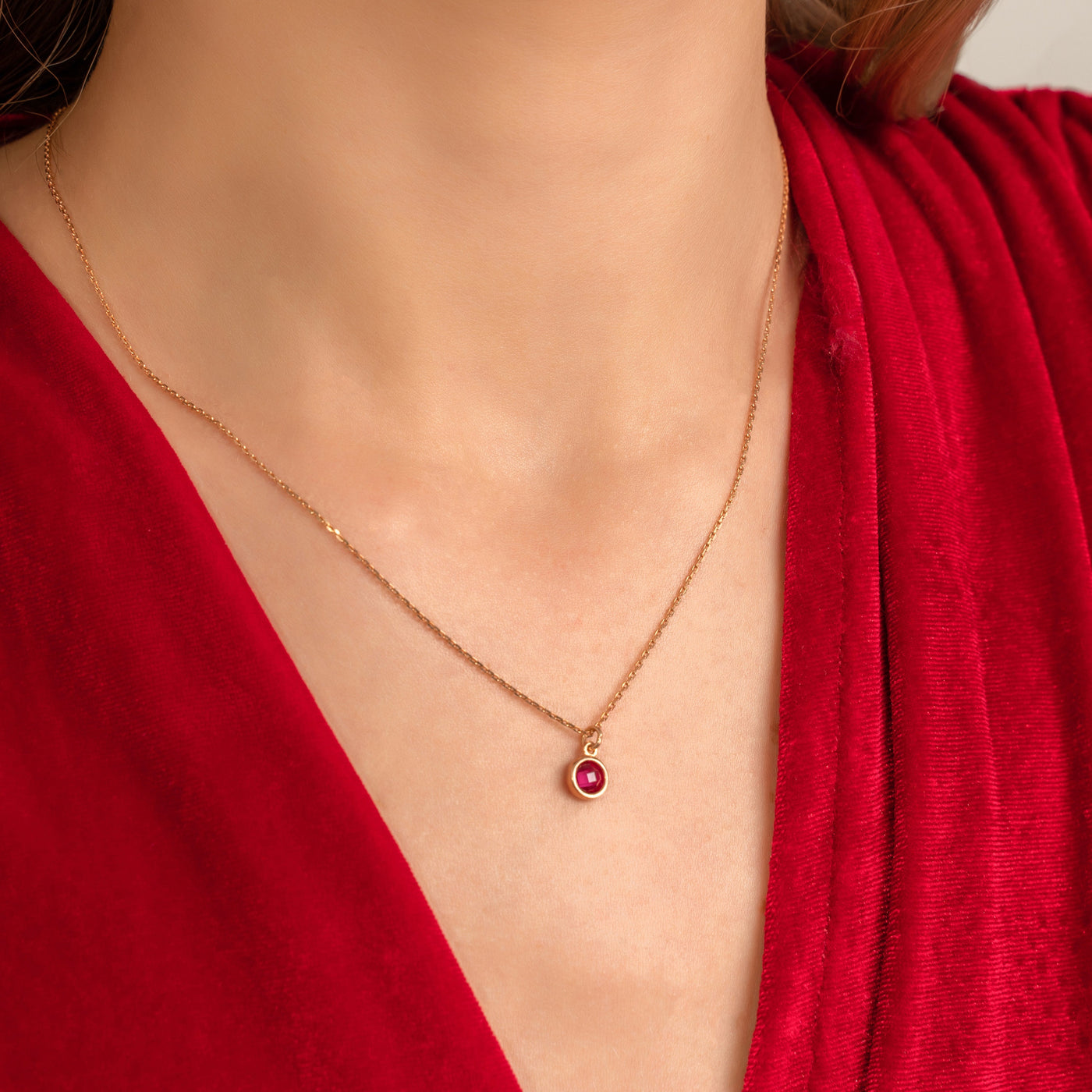 Bezel Set Birthstone Necklace - Glamoristic