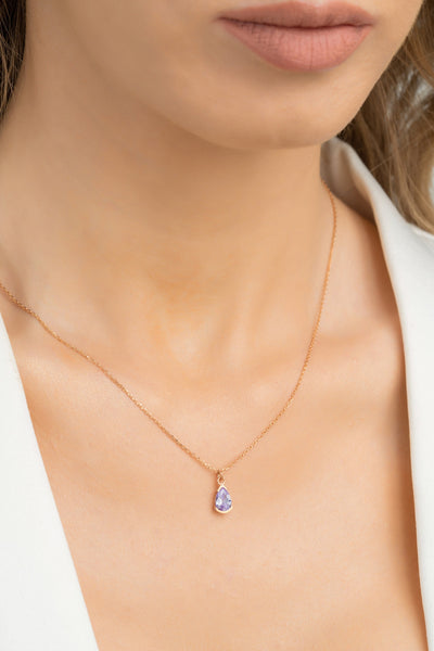 Pear Cut Birthstone Necklace - Glamoristic