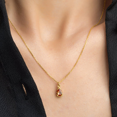 Pear Cut Birthstone Necklace - Glamoristic