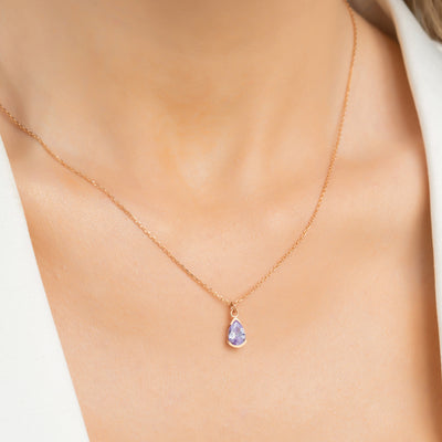 Pear Cut Birthstone Necklace - Glamoristic