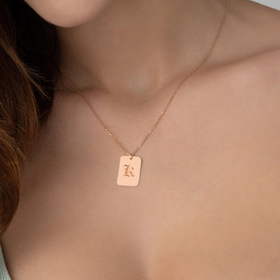 Initial Tag Necklace - Glamoristic