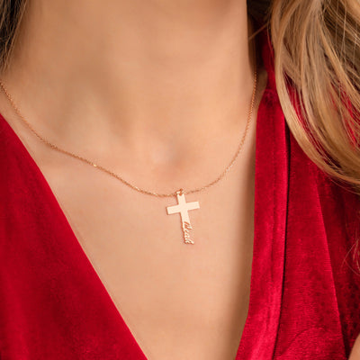 Name Cross Necklace - Glamoristic