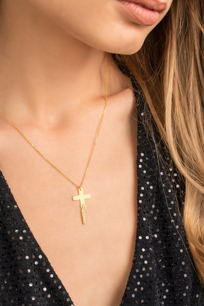 Name Cross Necklace - Glamoristic