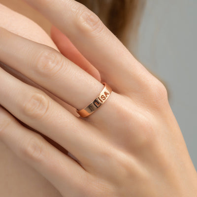 Sculpted Cut-Out Name Ring - Glamoristic