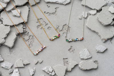 Zig Zag Family Birthstone Necklace - Glamoristic