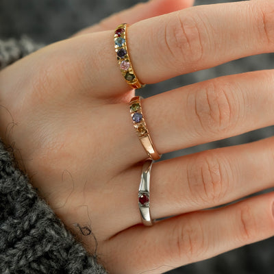 Dainty Family Birthstone Ring - Glamoristic