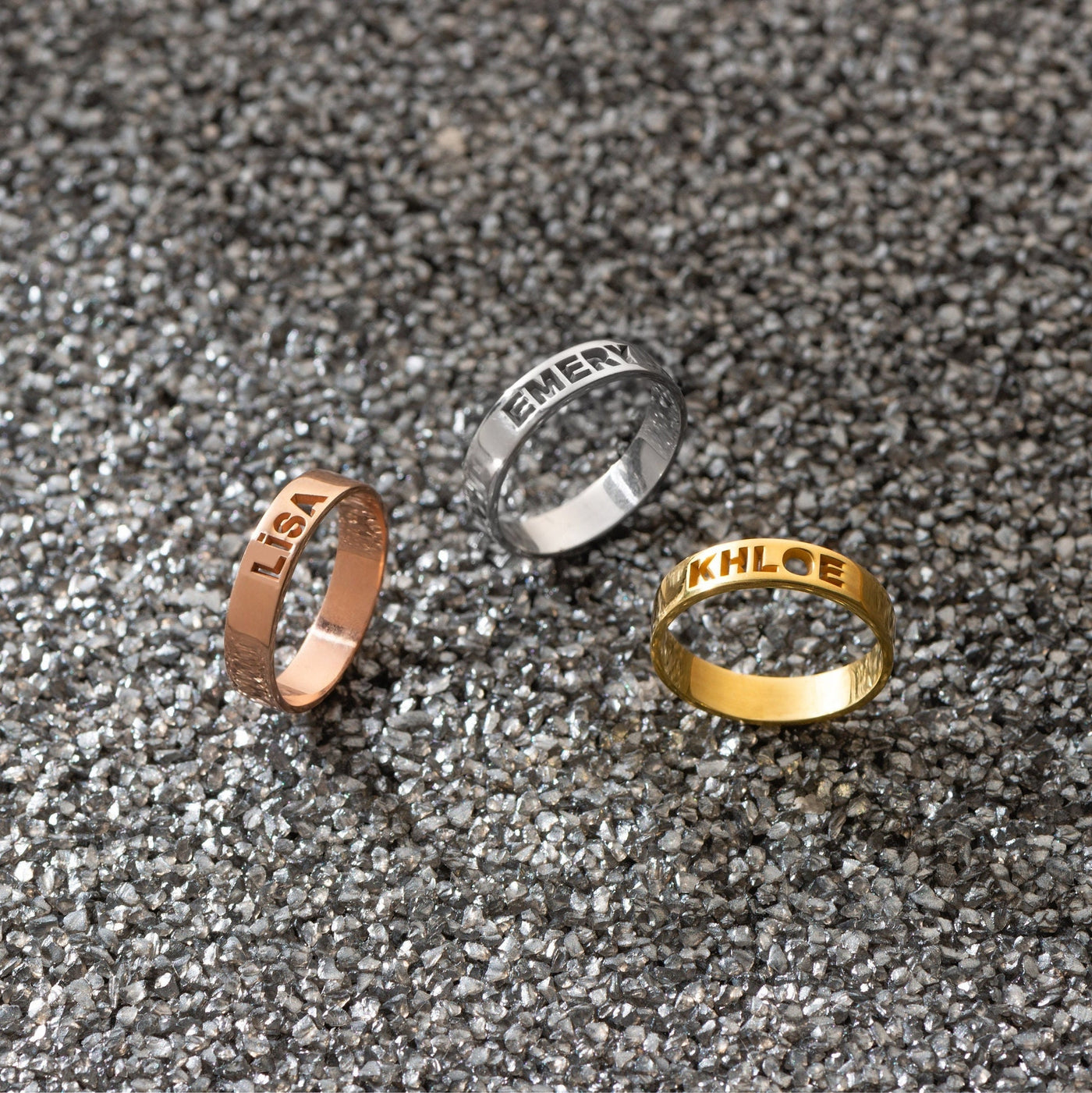 Sculpted Cut-Out Name Ring - Glamoristic