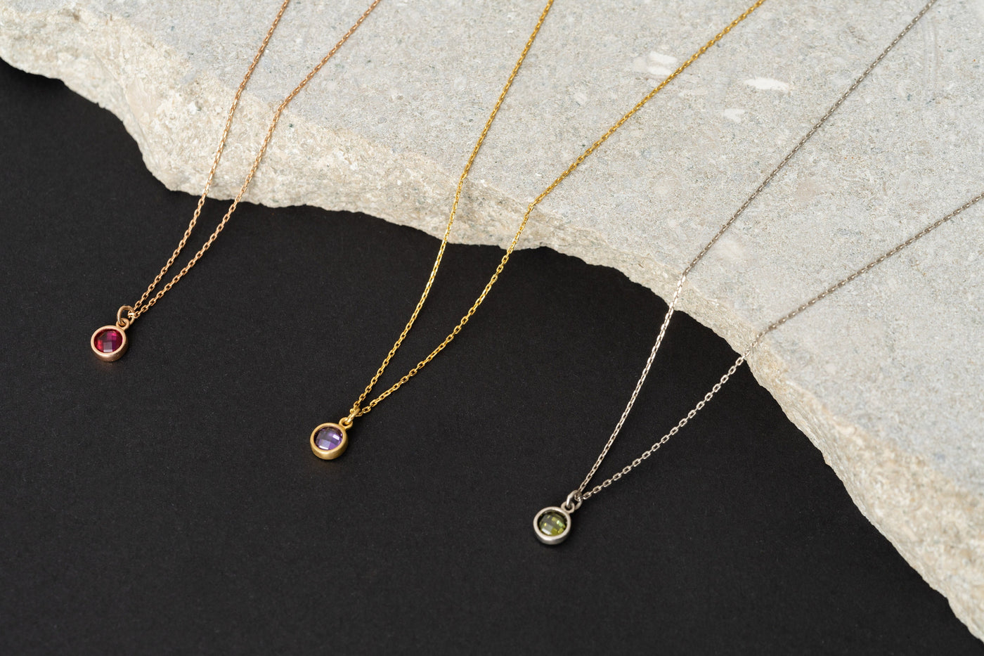 Bezel Set Birthstone Necklace - Glamoristic