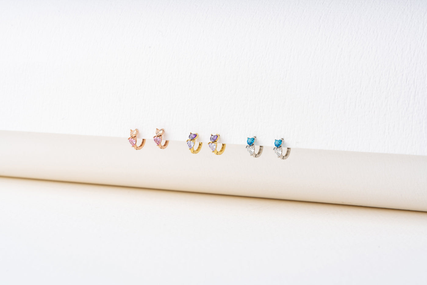 Kids Birthstone Heart Earrings