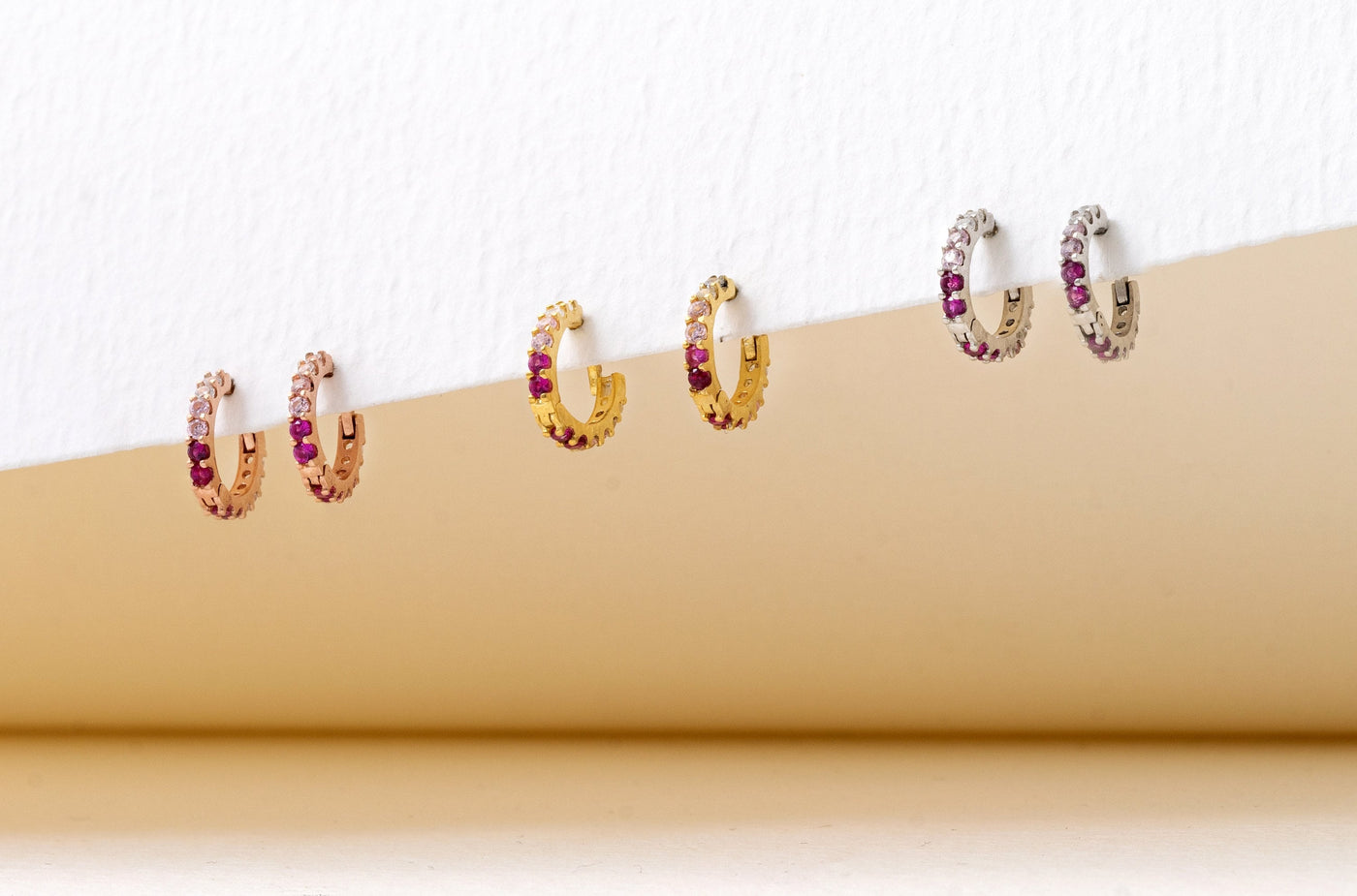 All Around Birthstone Hoop Earrings