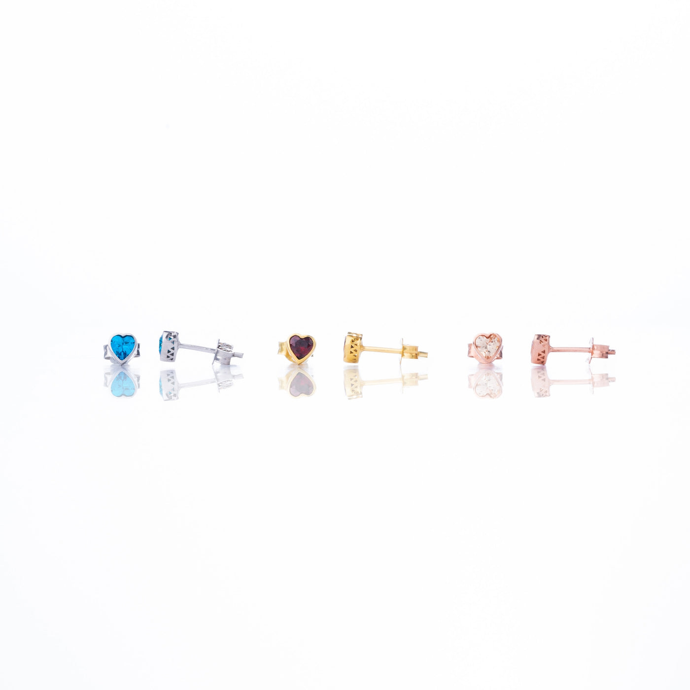 Heart Birthstone Earrings