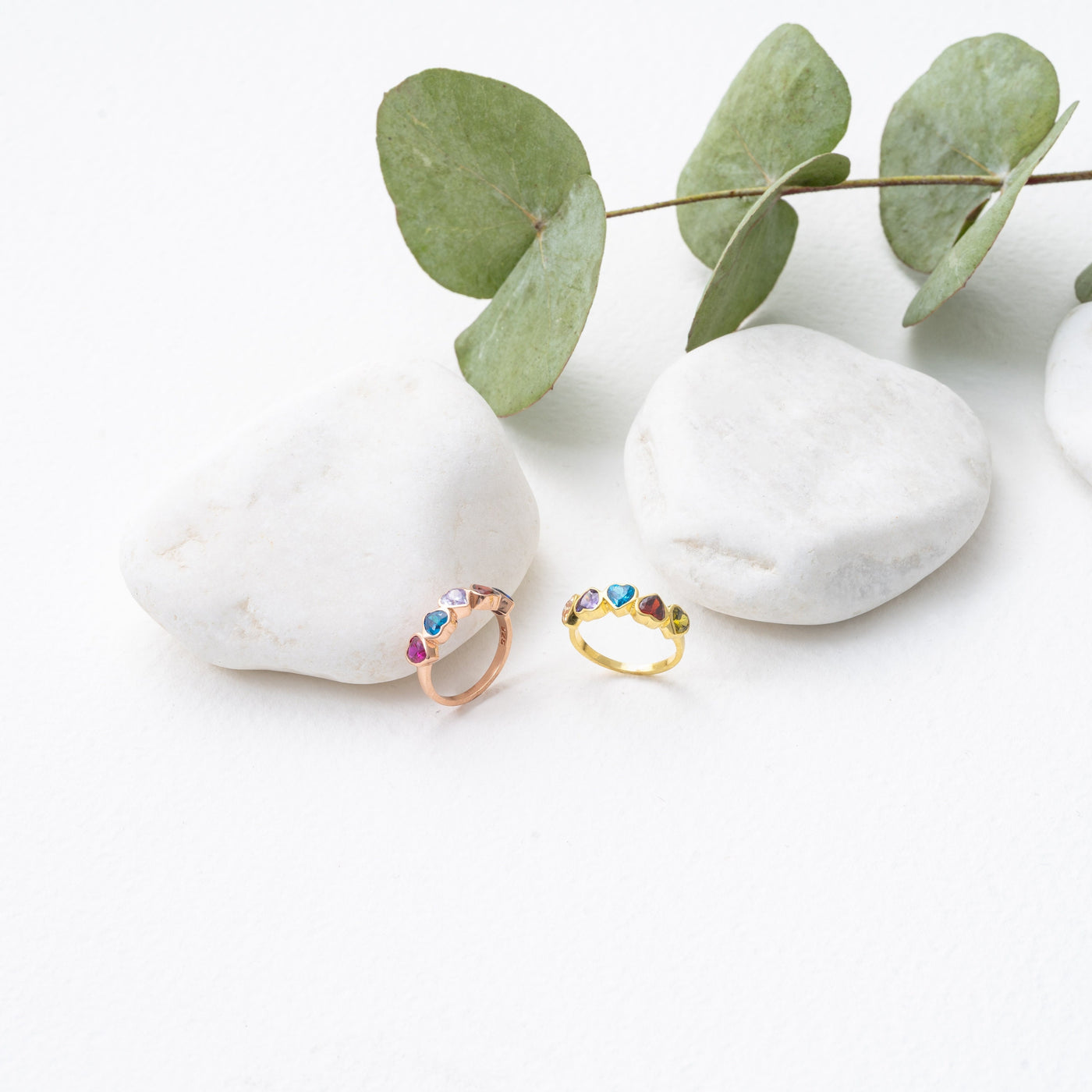 Custom Gemstone Ring • Dainty Birthday Gift • Kids Jewellery • Memorial kids gift • Colourful gift ring • Kids ring with friends birthstones - Glamoristic