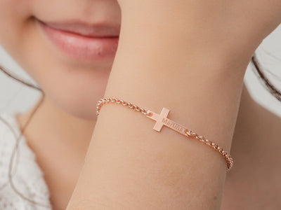 Cross  Name Bracelet • Kids Cross Bracelet • Bracelet For Kids • Dainty Cross Bracelet • Charming Cross  Bracelet • Unisex Kids Bracelet - Glamoristic