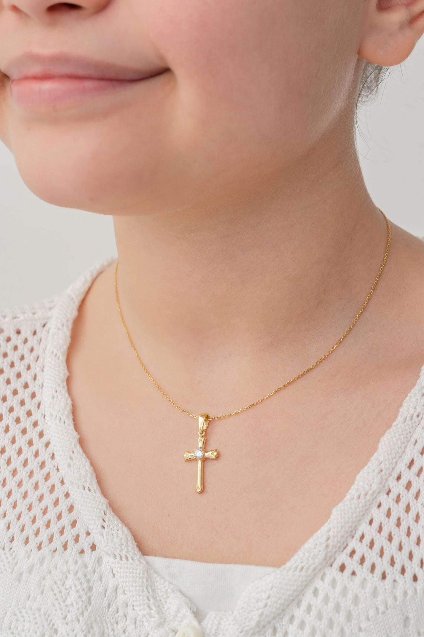 Princess's Dainty Cross Necklace • Birthday Gift • Christian Gifts • Baptism Necklace  • Kids Faith Gift  • Cross Necklace  • Dainty Gift - Glamoristic