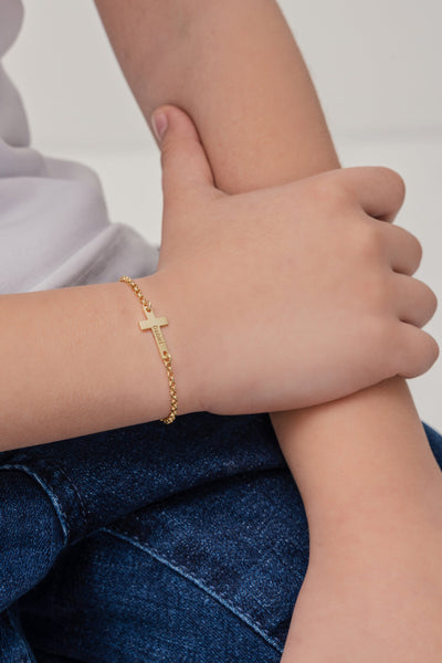 Cross  Name Bracelet • Kids Cross Bracelet • Bracelet For Kids • Dainty Cross Bracelet • Charming Cross  Bracelet • Unisex Kids Bracelet - Glamoristic